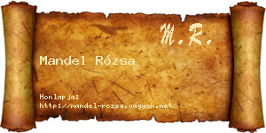 Mandel Rózsa névjegykártya
