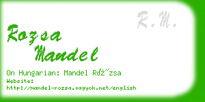 rozsa mandel business card